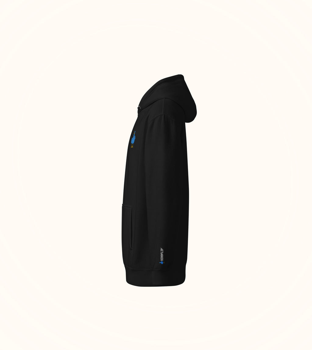 Birdflip embroidered icon hoodie