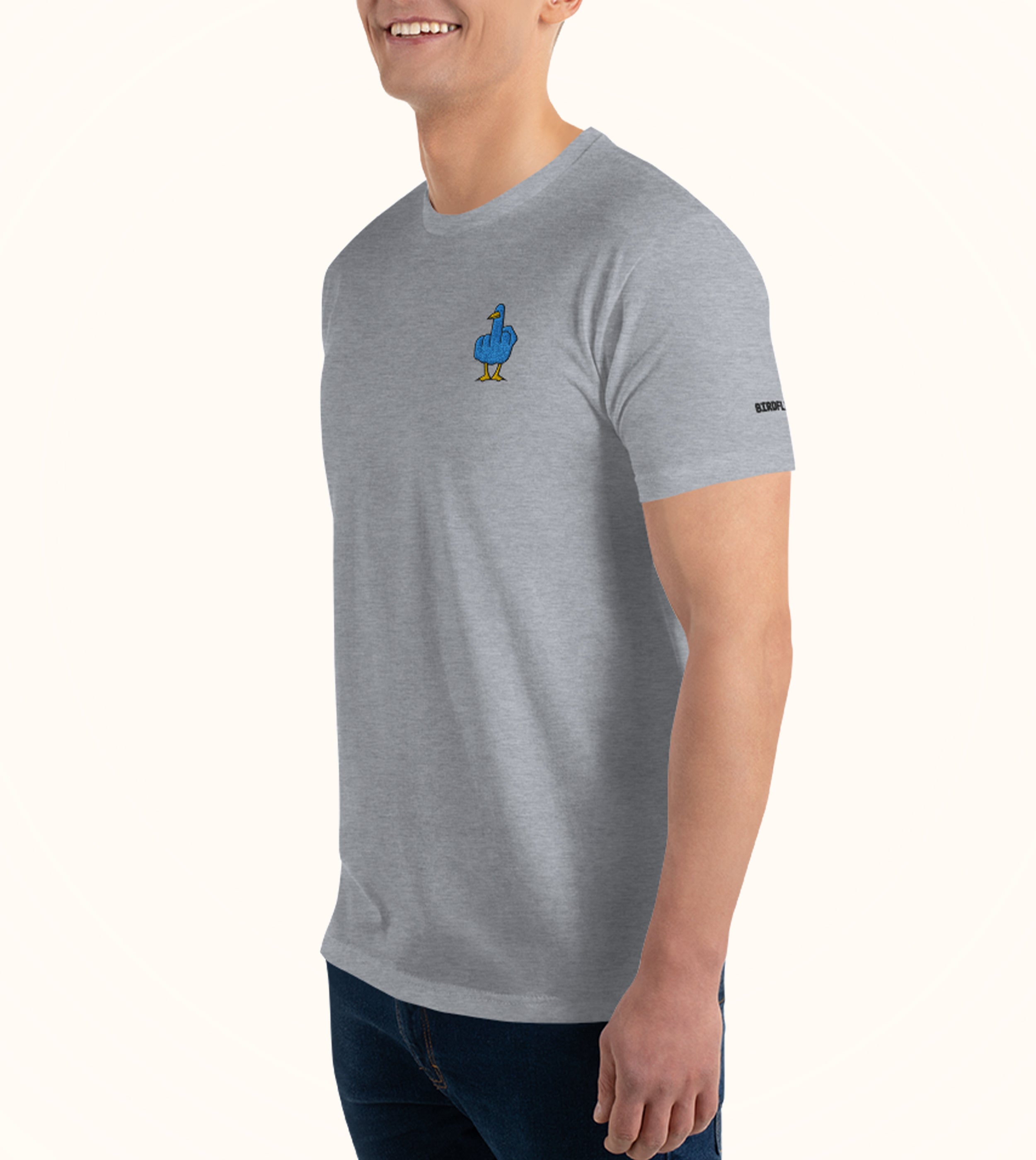 Birdflip® fitted heather grey tee