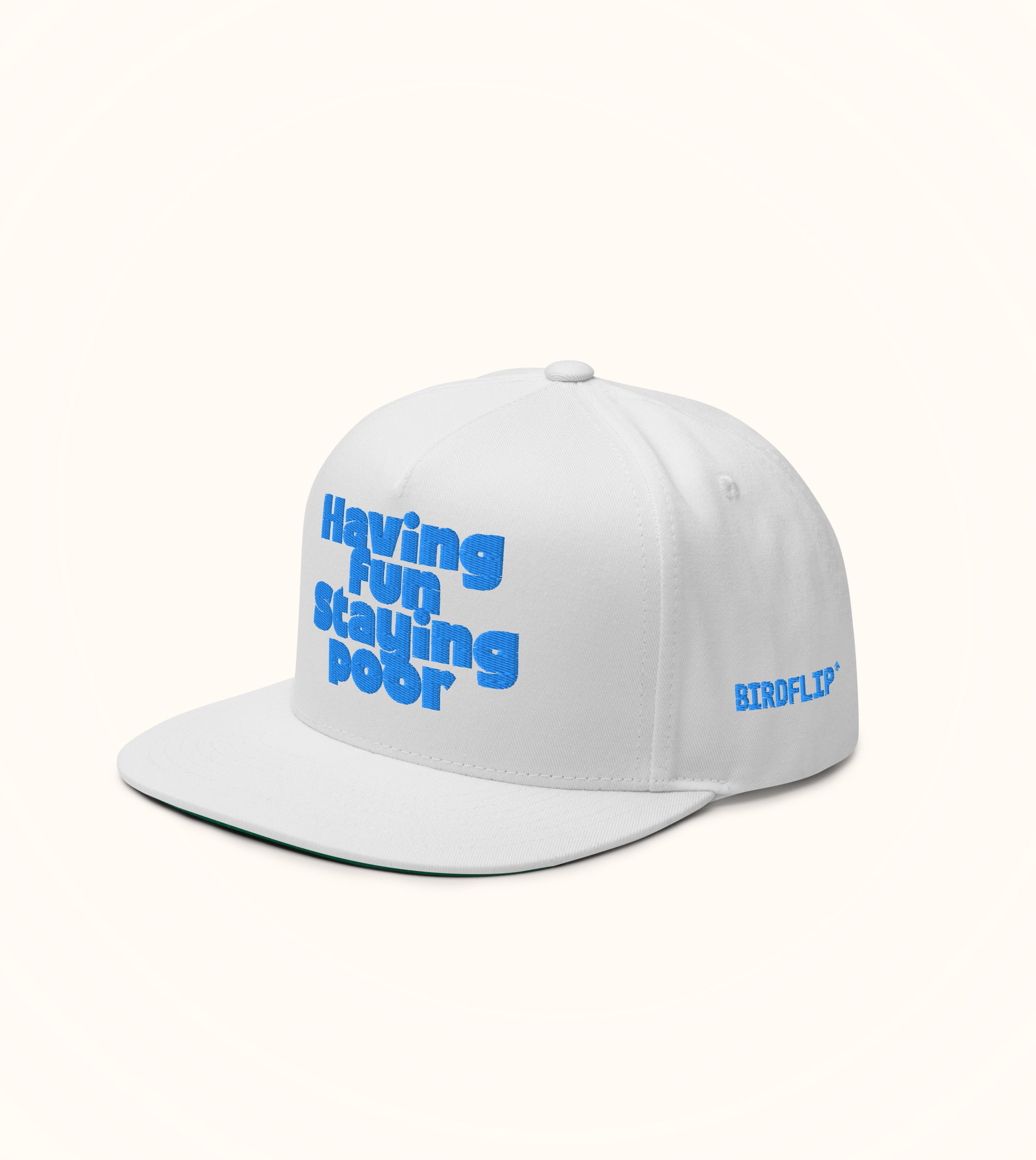 Birdflip® Having fun staying poor snapback hat