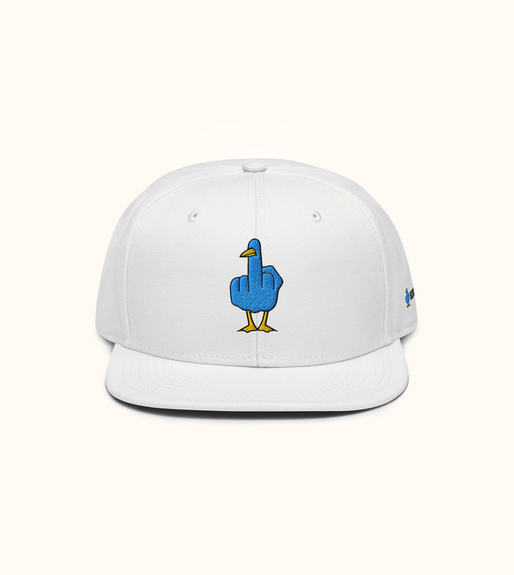Birdflip® white snapback hat