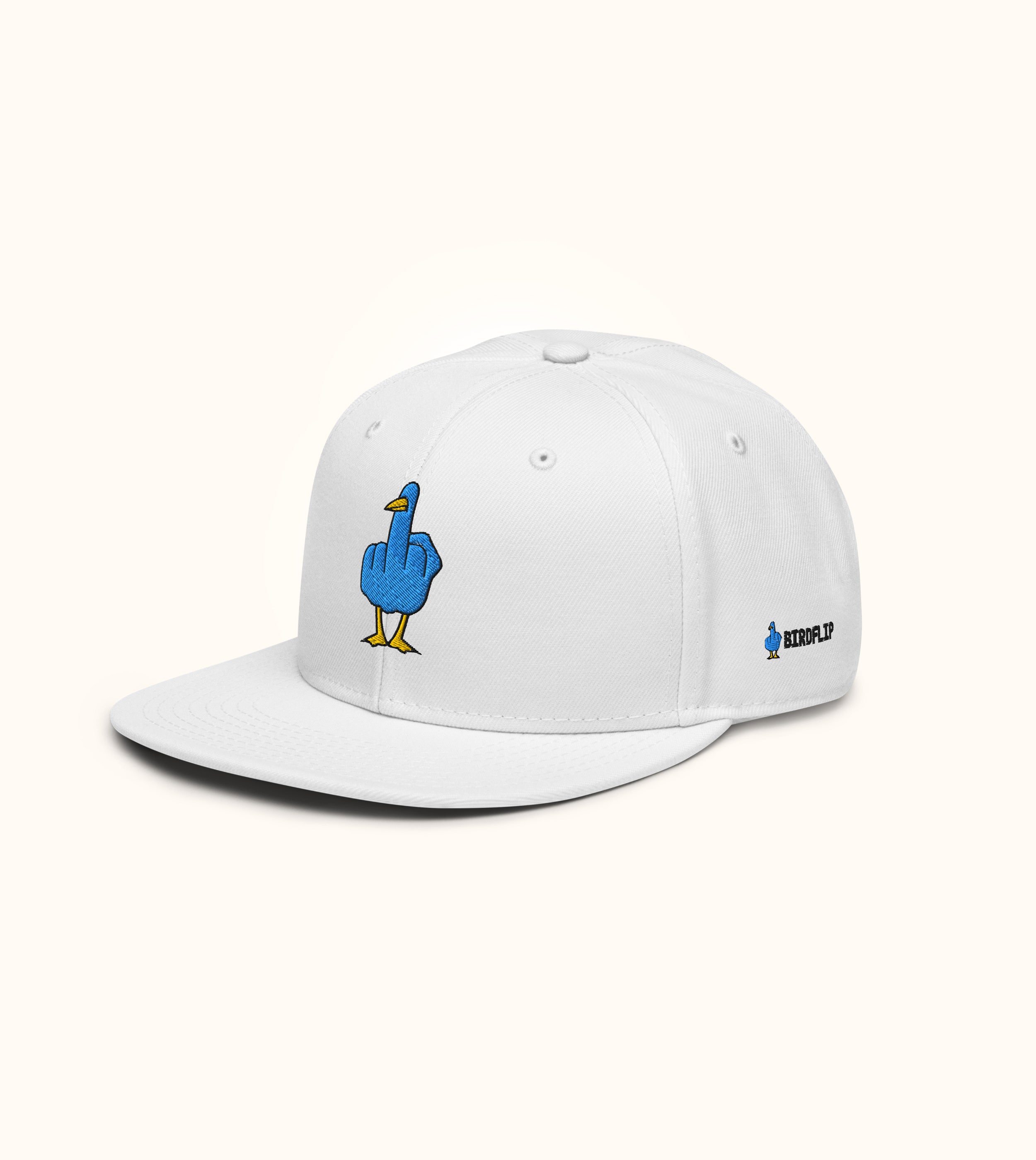 Birdflip® white snapback hat
