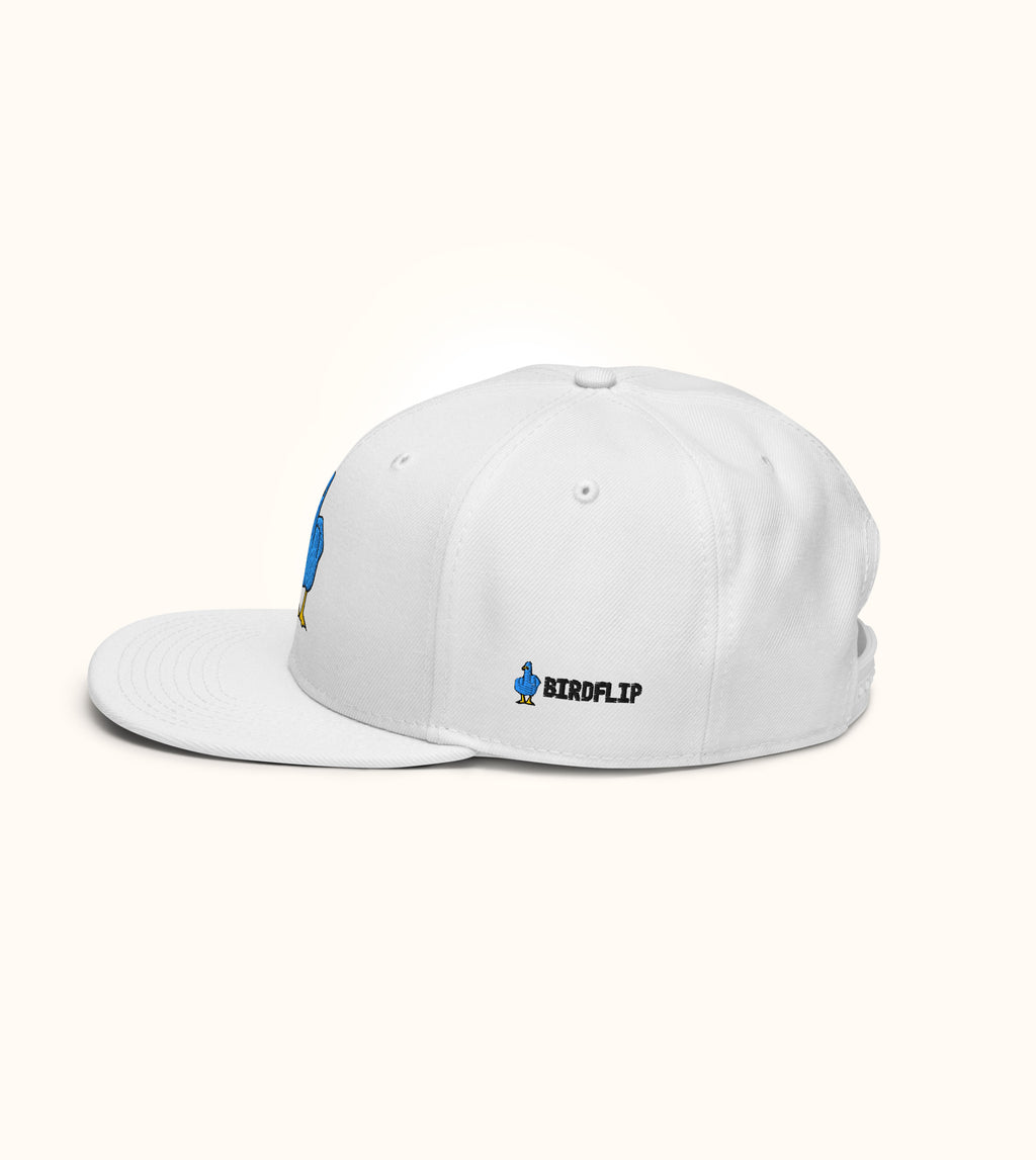 Birdflip® white snapback hat