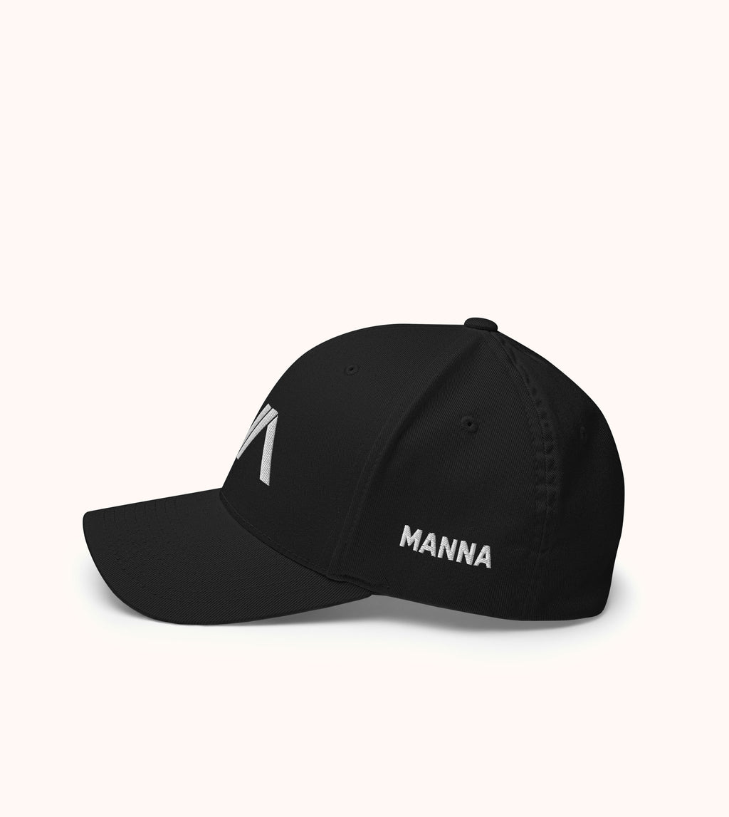 Manna Fitted Structured Twill Cap, white
